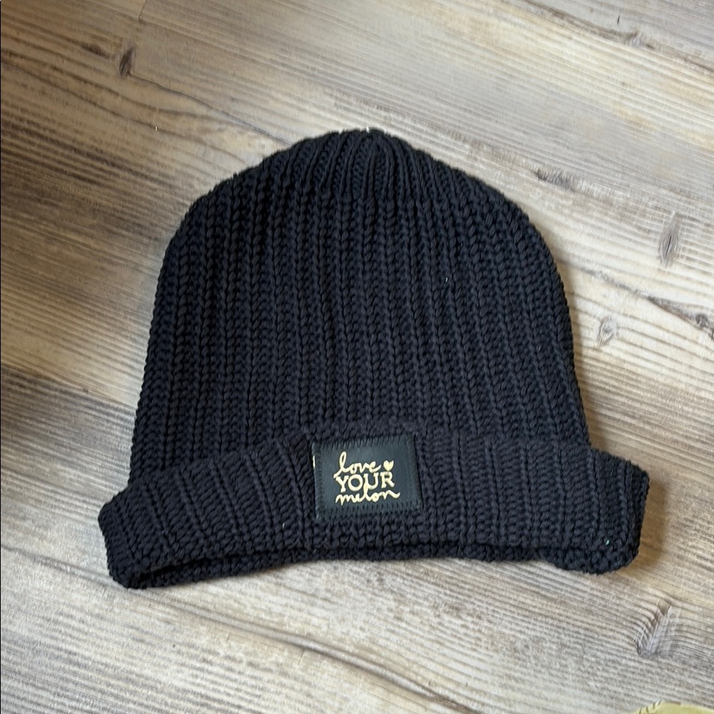 Love Your Melon Black Knit Hat